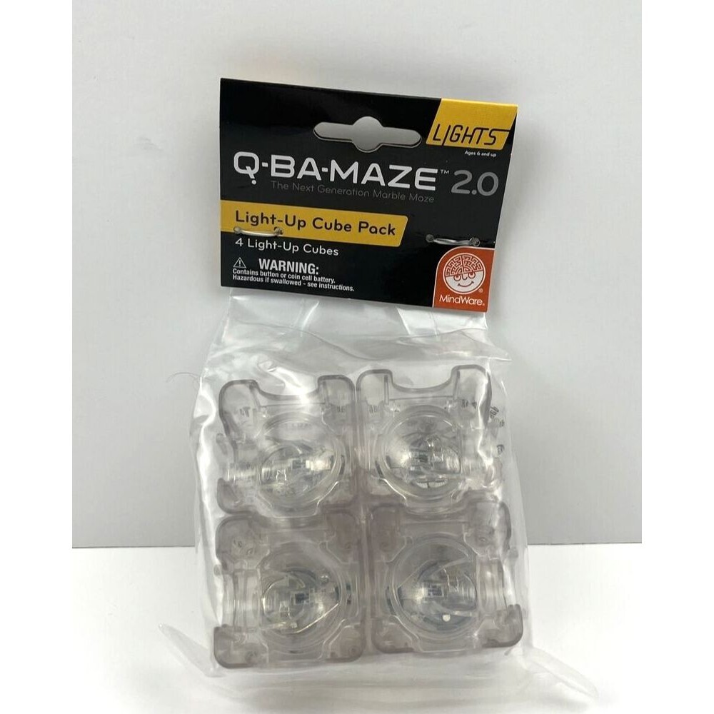 Q-BA-Maze 2.0 Light Up Cube Pack 4 Light Up Cubes by Mindware NEW